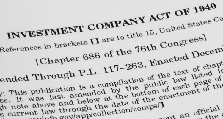 La rédaction d’une nouvelle constitution : l’Investment Company Act of 1940