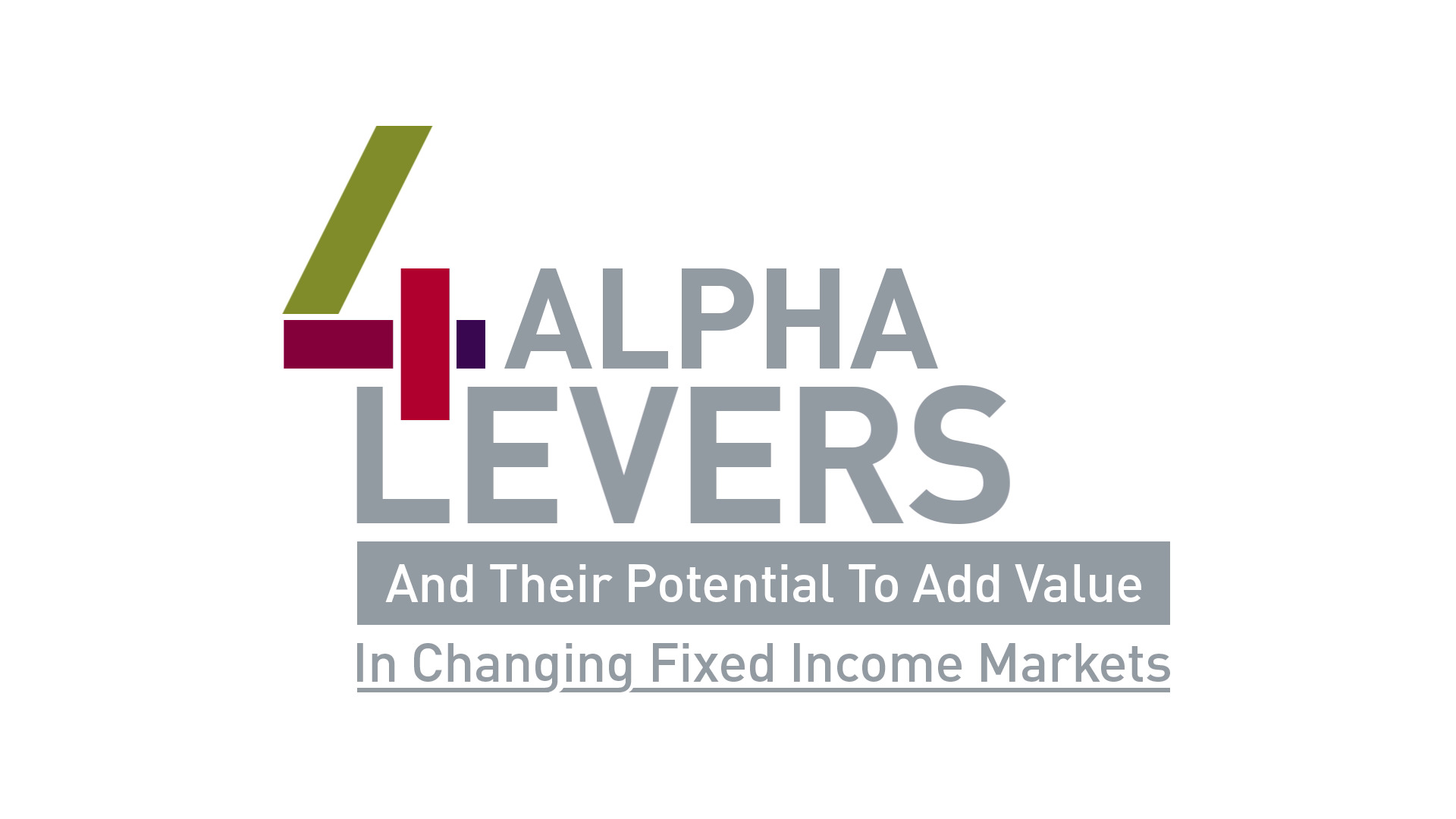 Four Alpha Levers – and their potential to add value in changing fixed income markets