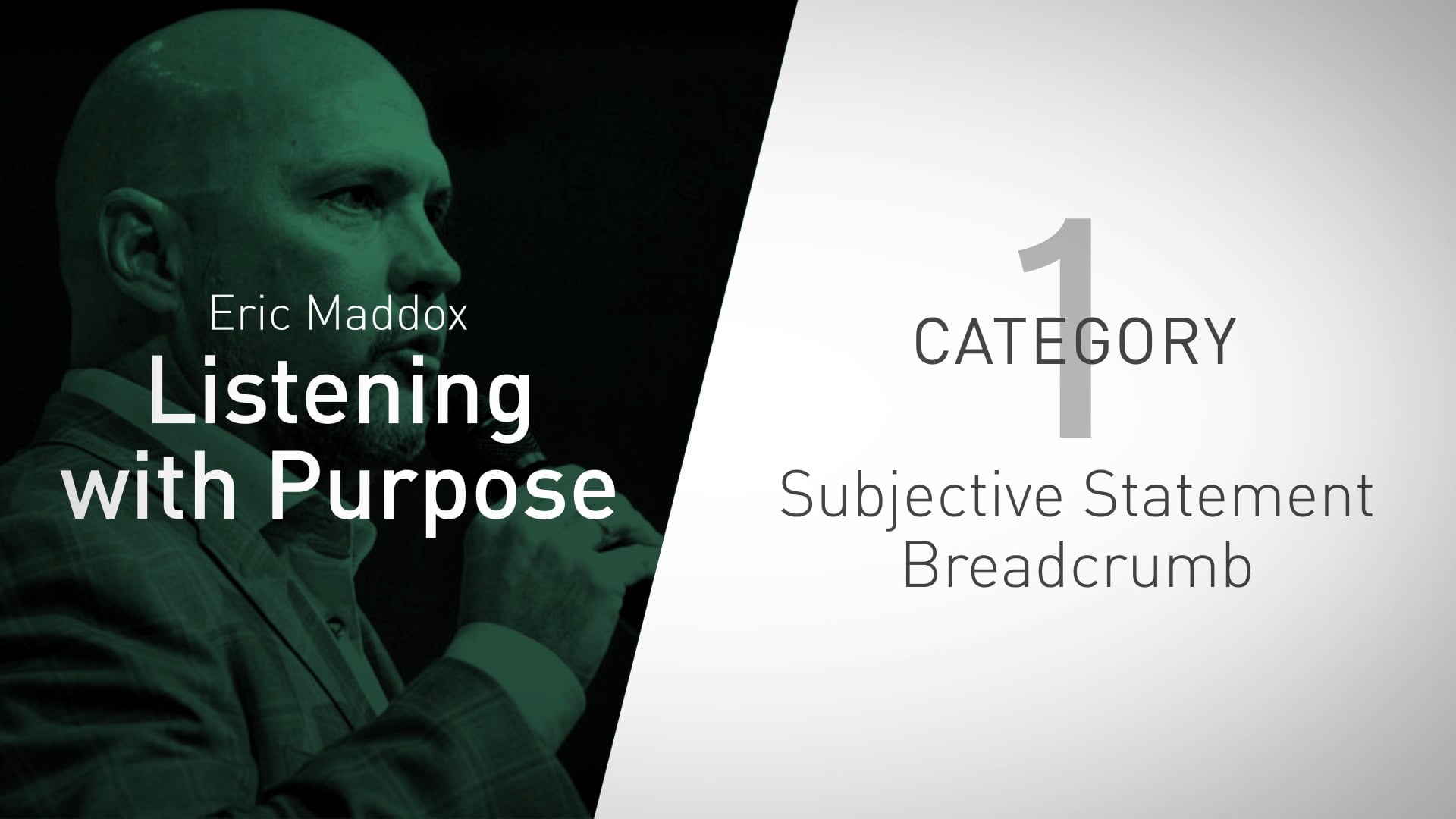 Category 1: Subjective Statement Breadcrumb