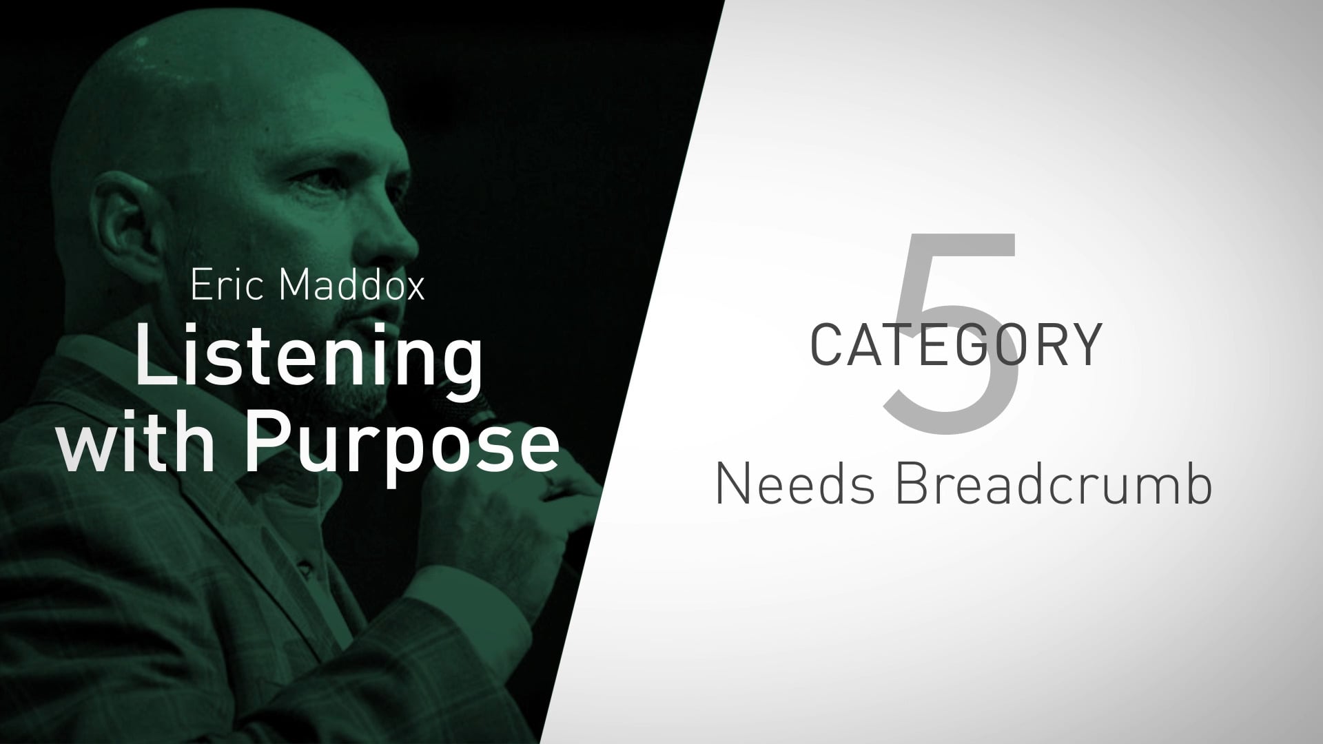 Category 5: Needs Breadcrumb